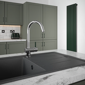 The Tap Factory Vibrance Solo Kitchen Mixer Tap - Chrome & Racing Green