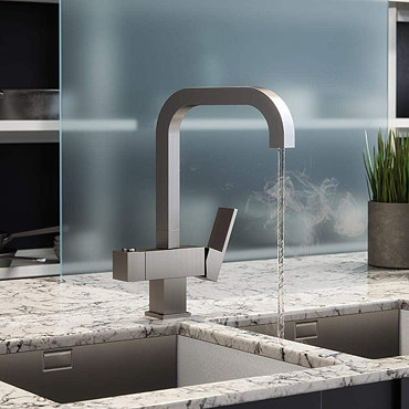 The Tap Factory Tetra Brushed Steel 4 in 1 Instant Hot Water Tap  Feature Large Image
