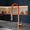 The Tap Factory Vibrance Tube Kitchen Tap with Spray Function - Brushed Copper & Burnt Orange Zest L