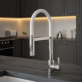 The Tap Factory Vibrance Tube Chrome Kitchen Tap with Spray Function Medium Image
