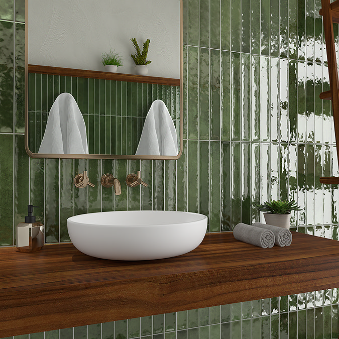 Thorley Green Glazed Wall Tiles 50 x 400mm