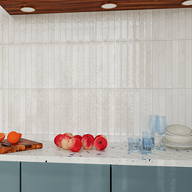 Thorley White Glazed Wall Tiles 50 x 400mm