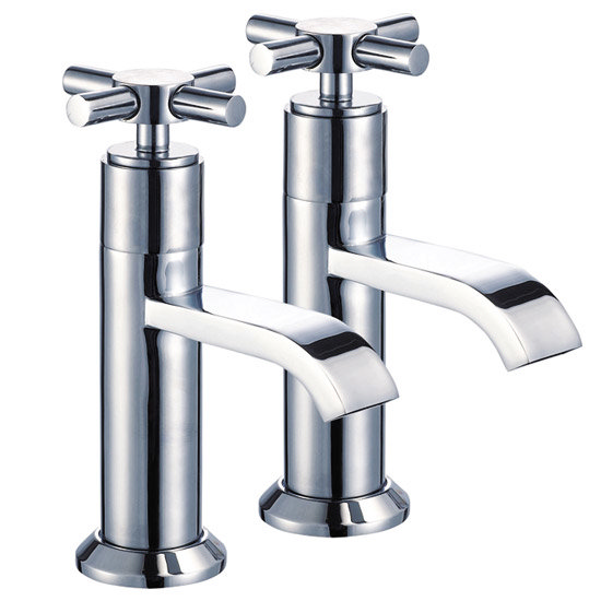 Tiber - Minimal Pair of 1/2" Basin Taps - Chrome - W1311 Large Image