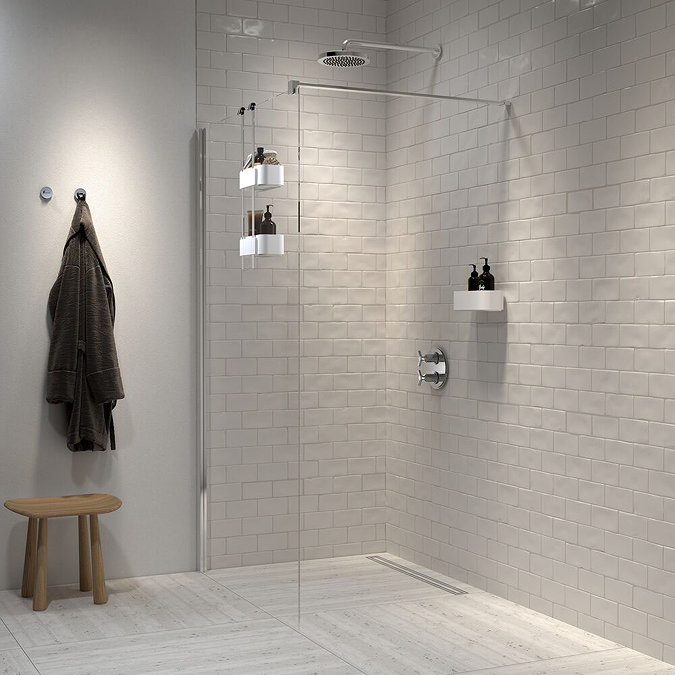 Tiger 2-Store Hanging Shower Rack - White  In Bathroom Large Image