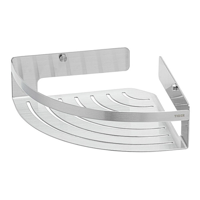 Tiger Caddy Large Corner Shower Basket - Brushed Stainless Steel Feature Large Image