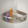 Tiger Caddy Small Corner Shower Basket - Brushed Stainless Steel  In Bathroom Large Image