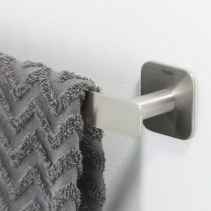 Tiger Colar 600mm Towel Rail - Brushed Stainless Steel additional Large Image