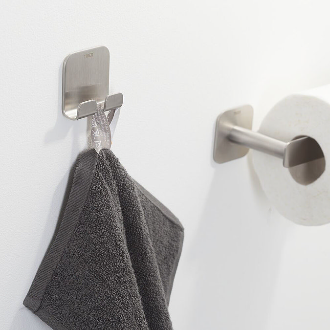 Tiger Colar Double Towel Hook - Brushed Stainless Steel Newest Large Image