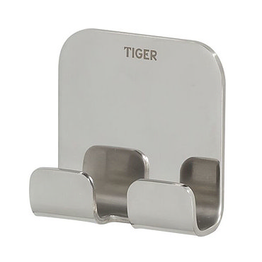 Tiger Colar Double Towel Hook - Polished Stainless Steel  Profile Large Image