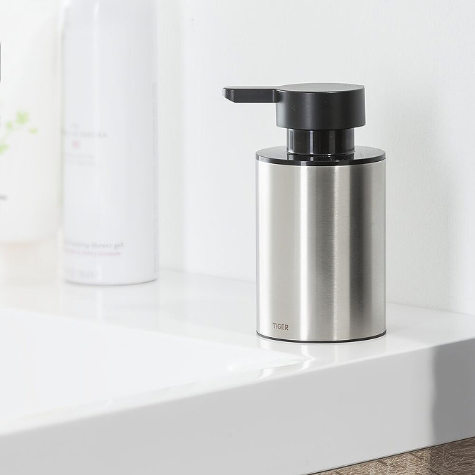 Tiger Colar Freestanding Soap Dispenser - Brushed Stainless Steel  Feature Large Image