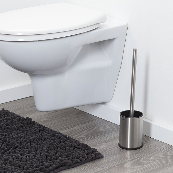Tiger Colar Freestanding Toilet Brush & Holder - Brushed Stainless Steel Standard Large Image