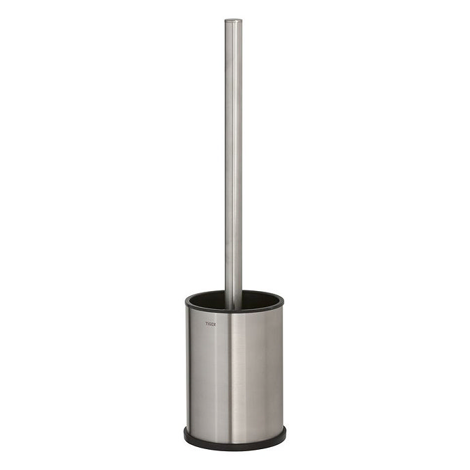 Tiger Colar Freestanding Toilet Brush & Holder - Brushed Stainless Steel Large Image