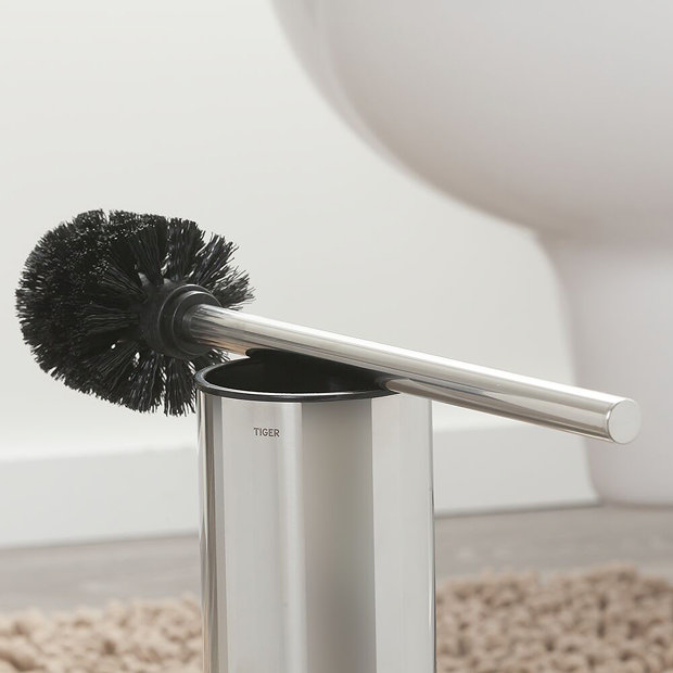 Tiger Colar Freestanding Toilet Brush & Holder - Polished Stainless Steel  In Bathroom Large Image