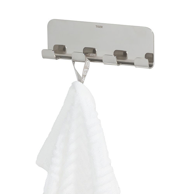 Tiger Colar Multi Towel Hook - Polished Stainless Steel  In Bathroom Large Image