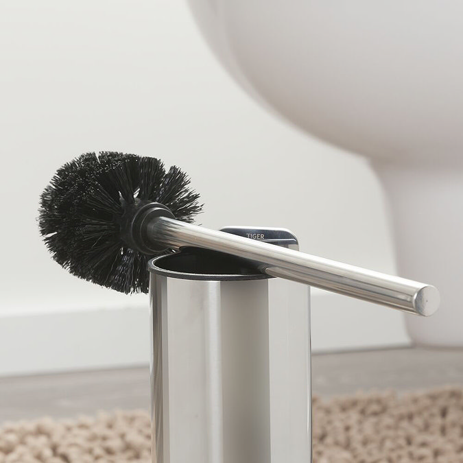 Tiger Colar Toilet Brush & Holder - Polished Stainless Steel  In Bathroom Large Image