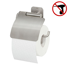 Tiger Colar Toilet Paper Holder with Cover - Brushed Stainless Steel Medium Image
