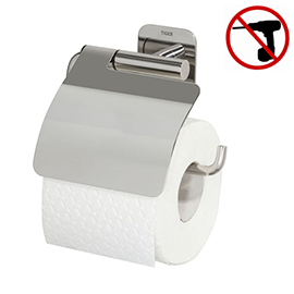 Tiger Colar Toilet Paper Holder with Cover - Polished Stainless Steel Medium Image