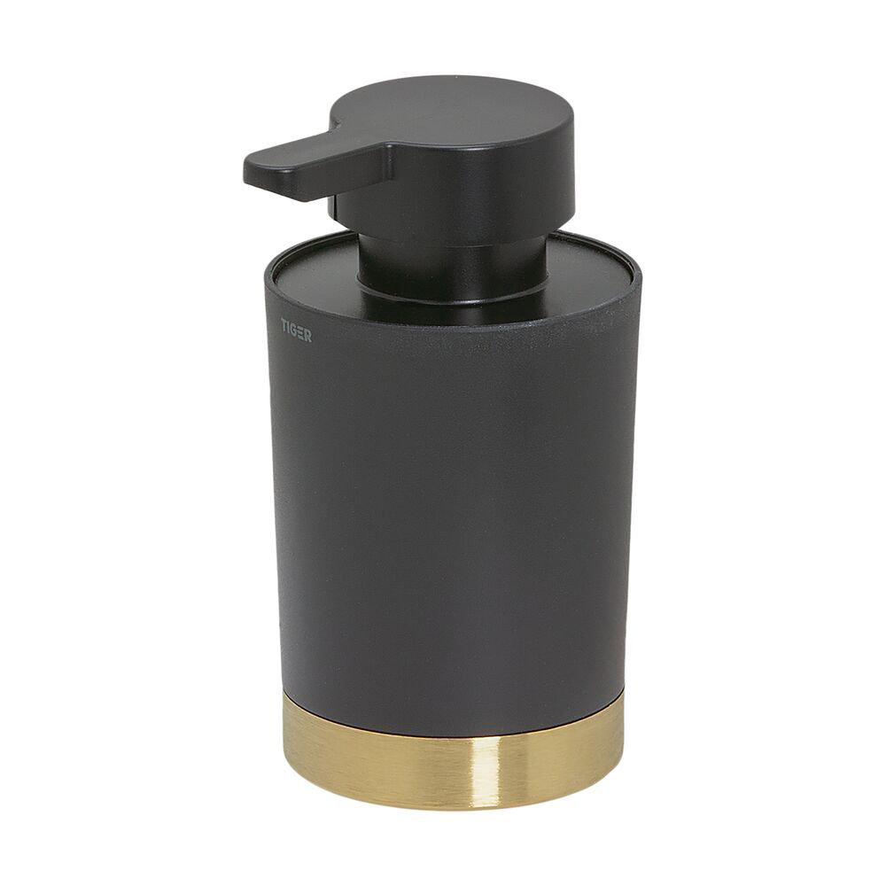 Tiger Tune Freestanding Soap Dispenser - Brushed Brass/Black Large Image
