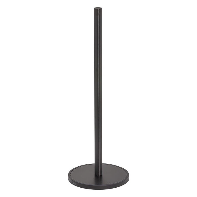 Tiger Tune Freestanding Spare Toilet Roll Holder - Brushed Black Metal/Black Profile Large Image