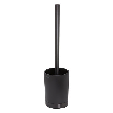 Tiger Tune Freestanding Toilet Brush & Holder - Brushed Black Metal/Black  Profile Large Image