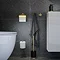 Tiger Tune Freestanding Toilet Brush & Holder - Brushed Brass/Black  Profile Large Image