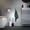 Tiger Tune Freestanding Toilet Brush & Holder - Brushed Stainless Steel/Black Profile Large Image