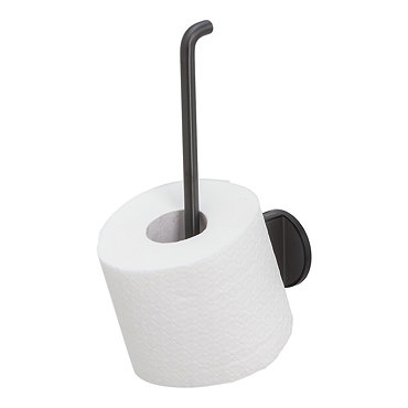 Tiger Tune Spare Toilet Roll Holder - Brushed Black Metal/Black  Profile Large Image
