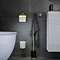 Tiger Tune Spare Toilet Roll Holder - Brushed Brass/Black In Bathroom Large Image