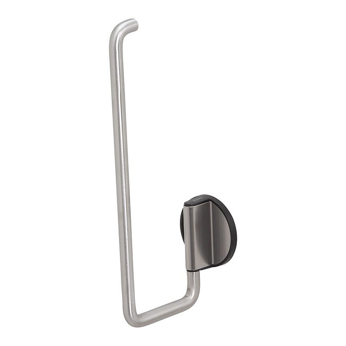Tiger Tune Spare Toilet Roll Holder - Brushed Stainless Steel/Black  Standard Large Image