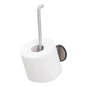 Tiger Tune Spare Toilet Roll Holder - Brushed Stainless Steel/Black  Profile Large Image