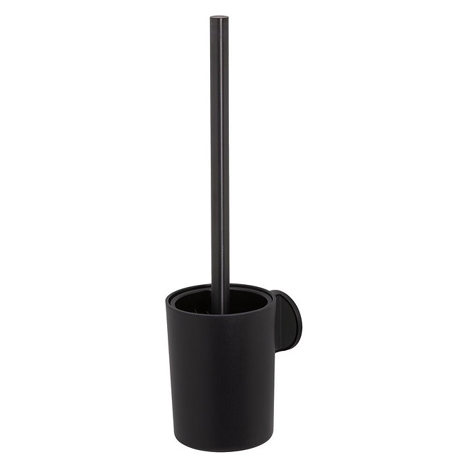 Tiger Tune Swivel Toilet Brush & Holder - Brushed Black Metal/Black Large Image