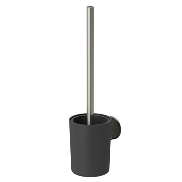 Tiger Tune Swivel Toilet Brush & Holder - Brushed Stainless Steel/Black  Profile Large Image