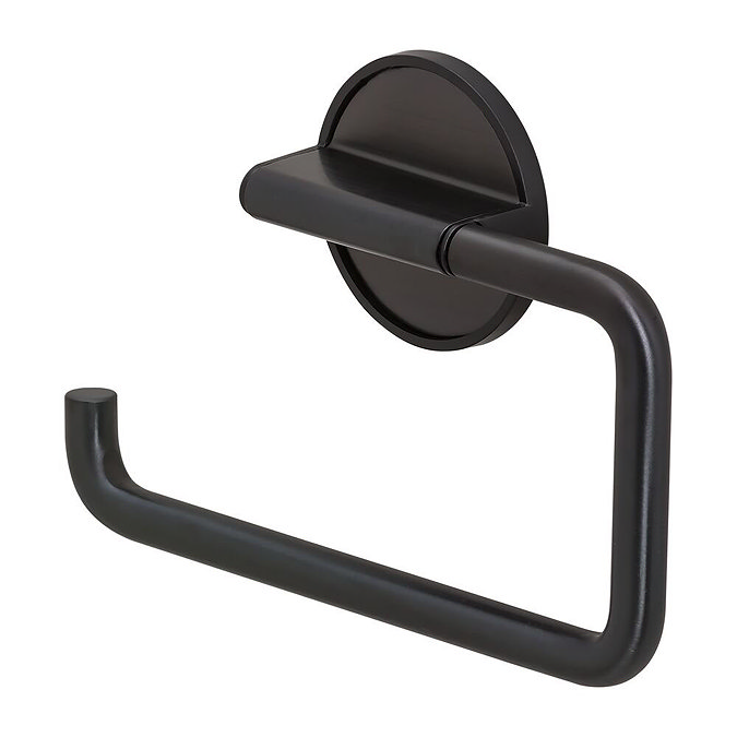 Tiger Tune Toilet Roll Holder - Brushed Black Metal/Black  Standard Large Image