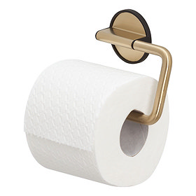 Tiger Tune Toilet Roll Holder - Brushed Brass/Black Large Image