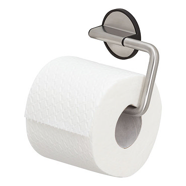 Tiger Tune Toilet Roll Holder - Brushed Stainless Steel/Black  Profile Large Image
