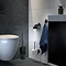 Tiger Tune Toilet Roll Holder with Cover - Brushed Black Metal/Black  In Bathroom Large Image