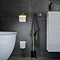 Tiger Tune Toilet Roll Holder with Cover - Brushed Brass/Black  In Bathroom Large Image