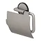 Tiger Tune Toilet Roll Holder with Cover - Brushed Stainless Steel/Black Standard Large Image