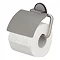 Tiger Tune Toilet Roll Holder with Cover - Brushed Stainless Steel/Black Large Image
