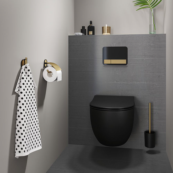 Tiger Tune Towel Hook - Brushed Brass/Black additional Large Image