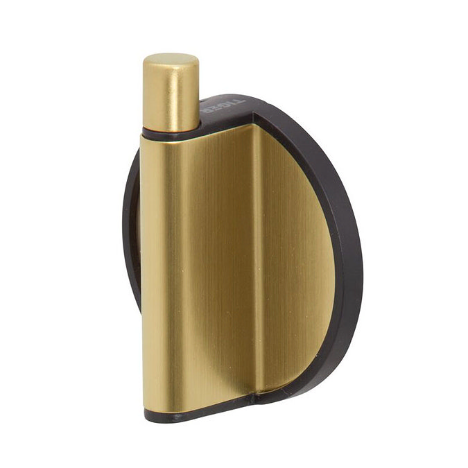 Tiger Tune Towel Hook - Brushed Brass/Black Large Image