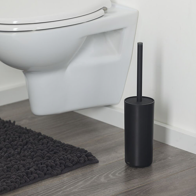 Tiger Urban Freestanding Toilet Brush & Holder - Black  In Bathroom Large Image