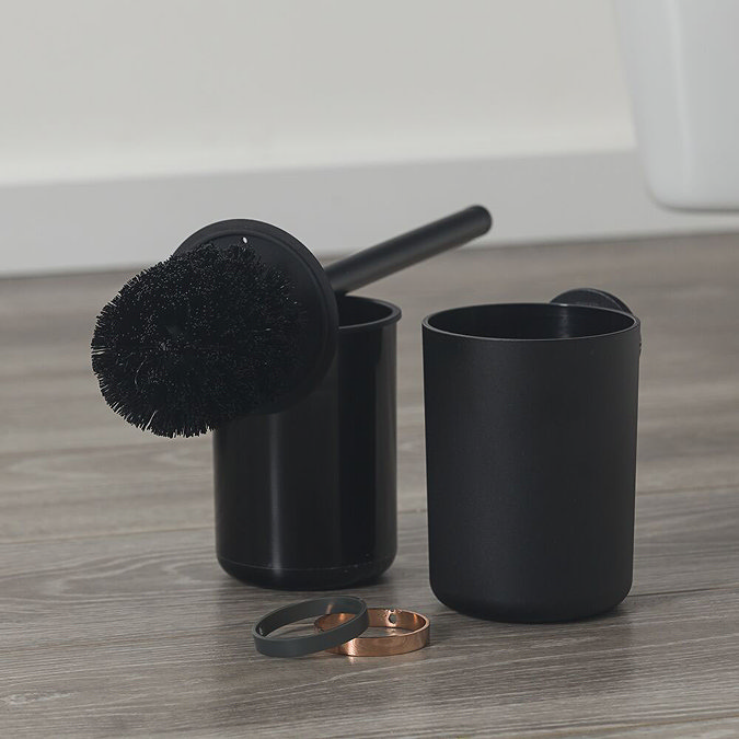 Tiger Urban Toilet Brush & Holder - Black  In Bathroom Large Image