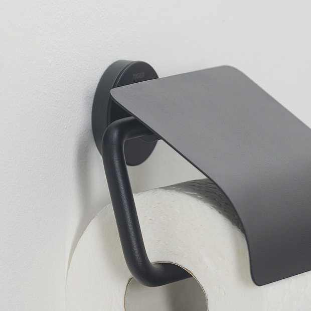 Tiger Urban Toilet Roll Holder with Cover - Black  additional Large Image