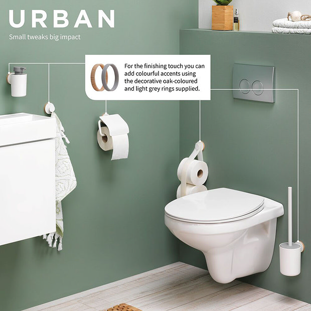 Tiger Urban Towel Hook - White  Profile Large Image