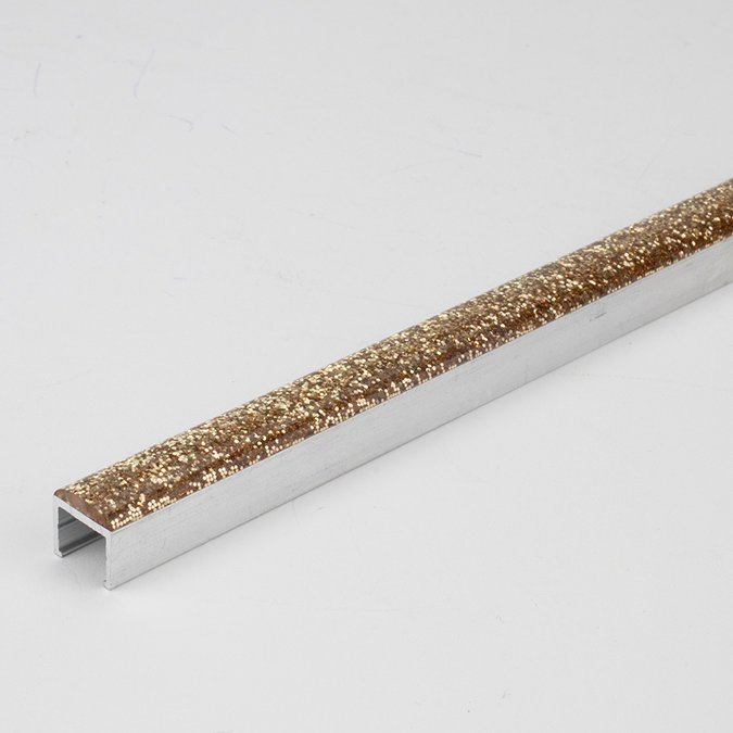 Tile Rite 10 x 10mm Gold Glitter Listello Tile Trim - 2.44m Length