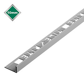 Tile Rite 10mm Grey L-Shape PVC Tile Trim - 2.44m Length