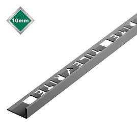 Tile Rite 10mm Slate Grey L-Shape PVC Tile Trim - 2.44m Length