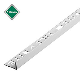 Tile Rite 10mm White L-Shape PVC Tile Trim - 2.44m Length