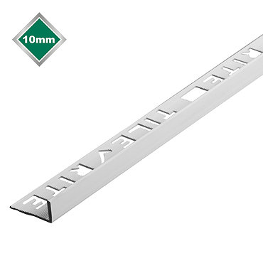 Tile Rite 10mm White L-Shape PVC Tile Trim  Profile Large Image